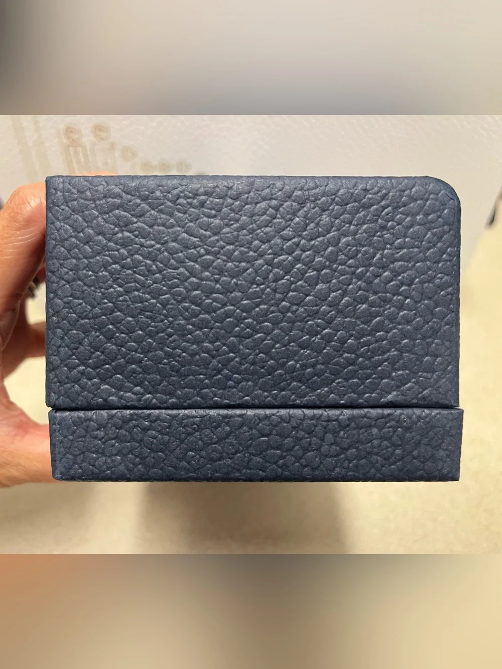 Authentic Dior Blue Textured Sunglasses Case with Gold Logo
